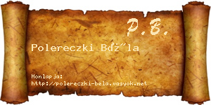 Polereczki Béla névjegykártya